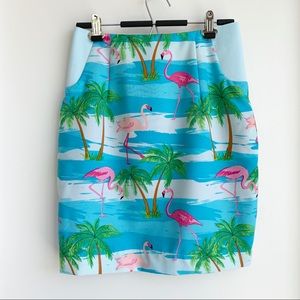 OppoSuits Flamingal flamingo print skirt